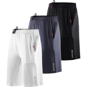 imageNELEUS Womens Lightweight Running Shorts Workout Athletic Short for Yoga with Pocket9054 3 Pack blackGreyWhite