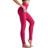 imageNELEUS High Waist Running Workout Leggings for Yoga with Pockets9017 Yoga Pant 2 Packred rose Red
