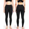 imageNELEUS High Waist Running Workout Leggings for Yoga with Pockets9152 Black grey red  Pack of 3