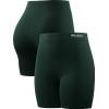 imageNELEUS Womens 4quot 3quot Biker Short 3 Pack High Waist Athletic Shorts for Gym Yoga Running9057 BlackGreyDark Green
