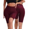 imageNELEUS Womens 8quot Biker Shorts High Waist Tummy Control Workout Running Shorts for Gym Yoga9044 BlackBlueRed 3 Pack