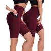 imageNELEUS Womens 8quot Biker Shorts High Waist Tummy Control Workout Running Shorts for Gym Yoga9044 BlackBlueRed 3 Pack