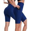 imageNELEUS Womens 8quot Biker Shorts High Waist Tummy Control Workout Running Shorts for Gym Yoga9044 BlackGreyBlue 3 Pack