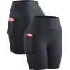 imageNELEUS Womens 8quot Biker Shorts High Waist Tummy Control Workout Running Shorts for Gym Yoga9119 BlackBlackBlack 3 Pack