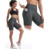 imageNELEUS Womens 8quot Biker Shorts High Waist Tummy Control Workout Running Shorts for Gym Yoga9119 BlackGreyLight Blue 3 Pack