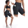 imageNELEUS Womens 8quot Biker Shorts High Waist Tummy Control Workout Running Shorts for Gym Yoga9119 BlackGreyRed 3 Pack