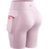 imageNELEUS Womens 8quot Biker Shorts High Waist Tummy Control Workout Running Shorts for Gym Yoga9119 PinkGreenPurple 3 Pack