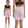 imageNELEUS Womens 8quot Biker Shorts High Waist Tummy Control Workout Running Shorts for Gym Yoga9119 PinkGreenPurple 3 Pack