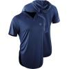 imageNELEUS Womens Sun Protection Running Shirts Workout Athletic Shirts with Hoods8104 BlackGreyNavy Blue 3 Pack
