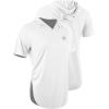 imageNELEUS Womens Sun Protection Running Shirts Workout Athletic Shirts with Hoods8104 BlackGreyWhite 3 Pack