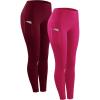 9017 Yoga Pant 2 Pack:red rose Red