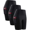 imageNELEUS Womens 8quot Biker Shorts High Waist Tummy Control Workout Running Shorts for Gym Yoga9044 BlackBlackBlack 3 Pack