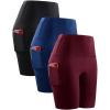 imageNELEUS Womens 8quot Biker Shorts High Waist Tummy Control Workout Running Shorts for Gym Yoga9044 BlackBlueRed 3 Pack