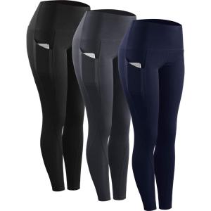 imageNELEUS High Waist Running Workout Leggings for Yoga with Pockets9017 Yoga Pant 3 PackblackGreyNavy
