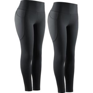imageNELEUS High Waist Running Workout Leggings for Yoga with Pockets9069 BlackBlack  2 Pack