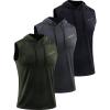 imageNeleus Mens Workout Tank Tops 3 Pack Sleeveless Running Shirts with Hoodie5098 BlackGreyOlive Green 3 Pack