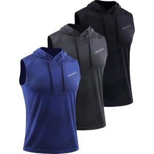 imageNeleus Mens Workout Tank Tops 3 Pack Sleeveless Running Shirts with Hoodie5098 BlackGreyBlue 3 Pack