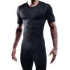imageNELEUS Mens 3 Pack Athletic Compression Base Layer Workout Shirt5003 Black grey navy Blue 3 Pack