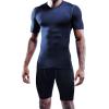 imageNELEUS Mens 3 Pack Athletic Compression Base Layer Workout Shirt5003 Black grey navy Blue 3 Pack
