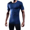 imageNELEUS Mens 3 Pack Athletic Compression Base Layer Workout Shirt5011 3 Pack Black grey navy Blue