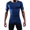 imageNELEUS Mens 3 Pack Athletic Compression Base Layer Workout Shirt5011 3 Pack Black grey navy Blue
