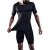 imageNELEUS Mens 3 Pack Athletic Compression Base Layer Workout Shirt5011 3 Pack Black grey white