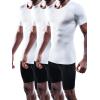imageNELEUS Mens 3 Pack Athletic Compression Base Layer Workout Shirt5011 3 Pack White