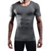 imageNELEUS Mens 3 Pack Athletic Compression Base Layer Workout Shirt5011 3 Packblack grey red
