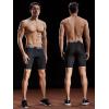 imageNELEUS Mens Compression Shorts Pack of 36012 BlackRed StripeGreen Stripe 3 Pack