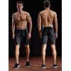 imageNELEUS Mens Compression Shorts Pack of 36012 BlackRed StripeGreen Stripe 3 Pack