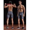 imageNELEUS Mens Compression Shorts Pack of 36012 Blackred StripeGreyNavy Blue 3 Pack
