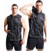 imageNeleus Mens Running Tank Tops 3 Pack Sleeveless Workout Athletic Shirts with Hoods5121 BlackGreyOlive Green 3 Pack