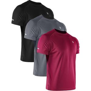 imageNELEUS Mens Dry Fit Mesh Athletic Shirts5016 BlackGreyRed