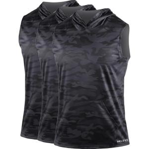 imageNeleus Mens Running Tank Tops 3 Pack Sleeveless Workout Athletic Shirts with Hoods5121 BlackBlackBlack 3 Pack