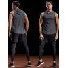 imageNELEUS Dry Fit Workout Athletic Muscle Tank Top Running Shirts with Hoods5036 3 Packblack grey red