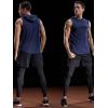 imageNELEUS Dry Fit Workout Athletic Muscle Tank Top Running Shirts with Hoods5036 3 Packblack navy Blue grey