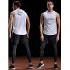 imageNELEUS Dry Fit Workout Athletic Muscle Tank Top Running Shirts with Hoods5036 BlueRedWhite 3 Pack