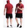 imageNELEUS Dry Fit Workout Athletic Muscle Tank Top Running Shirts with Hoods5084 BlackBlueRed 3 Pack