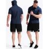imageNELEUS Dry Fit Workout Athletic Muscle Tank Top Running Shirts with Hoods5084 BlackGreyNavy Blue 3 Pack