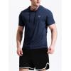imageNELEUS Dry Fit Workout Athletic Muscle Tank Top Running Shirts with Hoods5084 BlackGreyNavy Blue 3 Pack