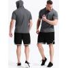 imageNELEUS Dry Fit Workout Athletic Muscle Tank Top Running Shirts with Hoods5084 BlackGreyRed 3 Pack