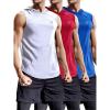 imageNELEUS Dry Fit Workout Athletic Muscle Tank Top Running Shirts with Hoods5036 BlueRedWhite 3 Pack