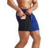 imageNELEUS Mens 2 in 1 Running Shorts with LinerDry Fit Workout Shorts with Pockets6070 BlackBlue 2 Pack