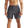 imageNELEUS Mens 2 in 1 Running Shorts with LinerDry Fit Workout Shorts with Pockets6070 BlackGrey 2 Pack