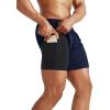 imageNELEUS Mens 2 in 1 Running Shorts with LinerDry Fit Workout Shorts with Pockets6070 BlackNavy Blue 2 Pack
