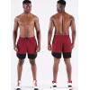 imageNELEUS Mens 2 in 1 Running Shorts with LinerDry Fit Workout Shorts with Pockets6094 BlackGreyRed 3 Pack