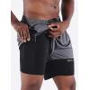 imageNELEUS Mens 2 in 1 Running Shorts with LinerDry Fit Workout Shorts with Pockets6094 BlackGreyRed 3 Pack