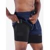 imageNELEUS Mens 2 in 1 Running Shorts with LinerDry Fit Workout Shorts with Pockets6094 BlackNavy Blue 2 Pack