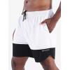 imageNELEUS Mens 2 in 1 Running Shorts with LinerDry Fit Workout Shorts with Pockets6094 WhiteGreyBlue 3 Pack
