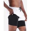 imageNELEUS Mens 2 in 1 Running Shorts with LinerDry Fit Workout Shorts with Pockets6094 WhiteGreyBlue 3 Pack
